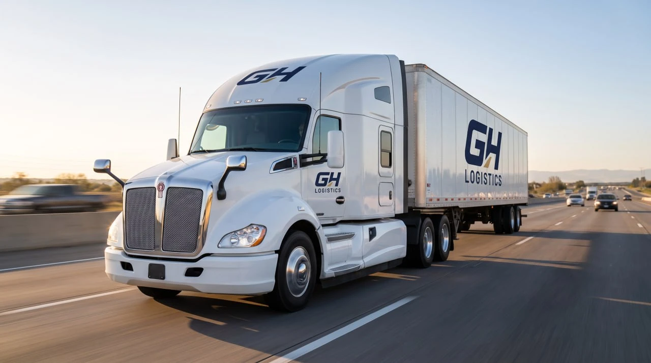 GH Logistics truck on the open highway