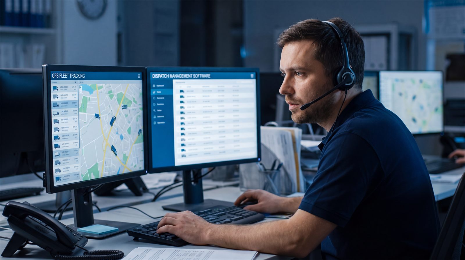 GH Logistics dispatcher tracking loads on screen